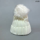 Шапка для дівчинки. Стрази. 46-50 см, фото 3