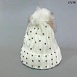 Шапка для дівчинки. Стрази. 46-50 см, фото 2
