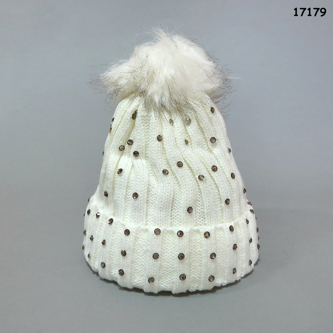 Шапка для дівчинки. Стрази. 46-50 см, фото 1