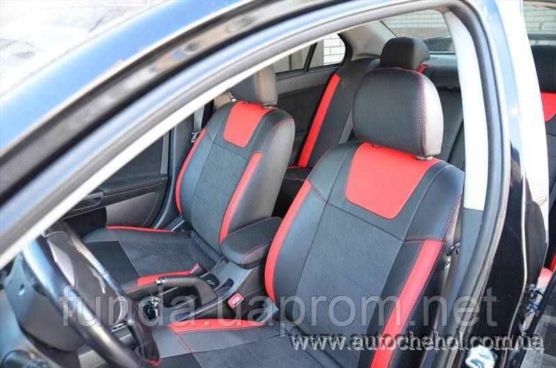 Авточохли на Mitshubishi Lancer X 1.5 зі шкіри і алькантари, Leather StyLe виробник MW-Br