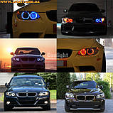 Ангельські очі для авто на мотоцикл бмв ваз гольф ланос сенс ауді шевроле шкода форд опель рено мазда тойота bmw cob 60мм жовті, фото 5