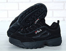 Жіночі кросівки Fila Disruptor II "Black". ТОП Репліка ААА класу., фото 2
