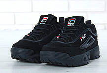 Жіночі кросівки Fila Disruptor II "Black". ТОП Репліка ААА класу., фото 2