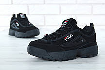 Жіночі кросівки Fila Disruptor II "Black". ТОП Репліка ААА класу., фото 3
