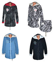 Туніка жіноча толстовка тепла 03634 з капюшоном, тринитка, р.р.42-48