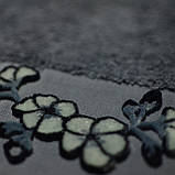 Рушник лицьовий 50*100, велюр із вишивкою, сірий, фото 2