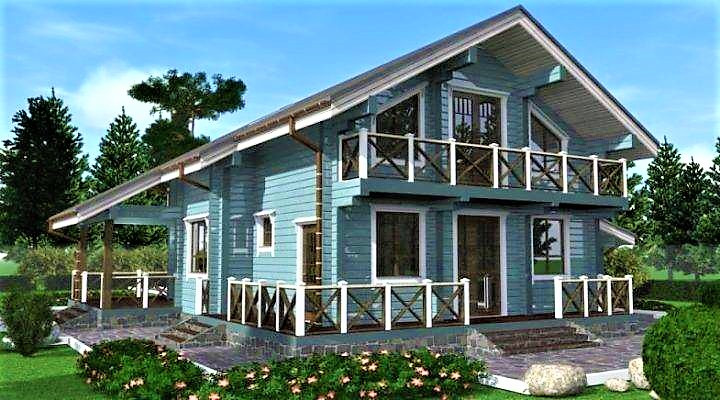 Будинок дерев'яний з профільованого клеєного бруса 15х13 м