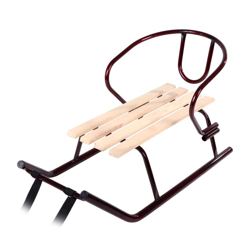 Дитячі санчата зі спинкою "Малюк" бордовий колір, фото 1