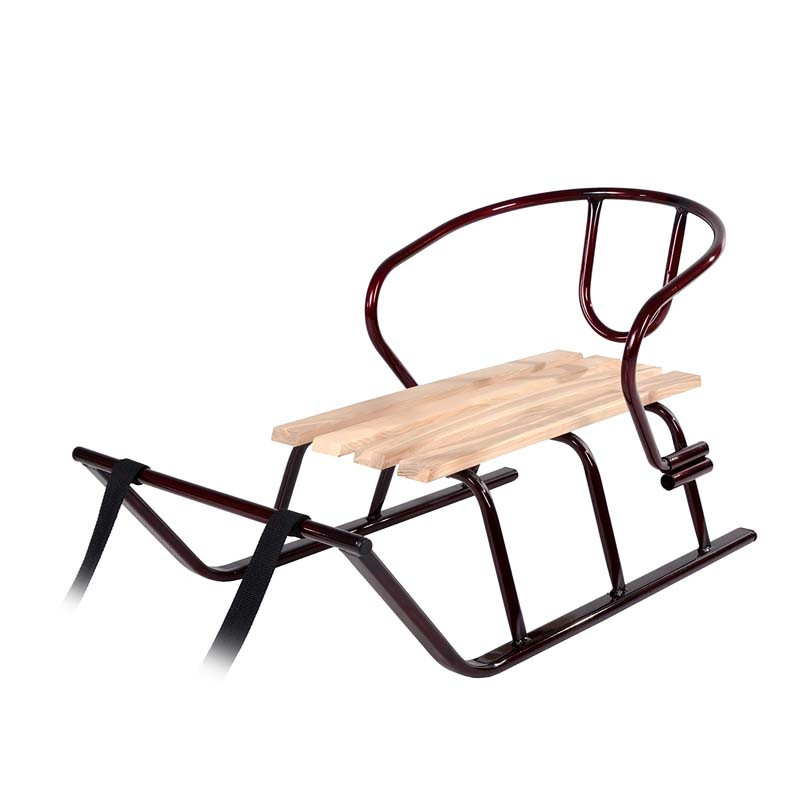 Дитячі санчата зі спинкою "Лайка" бордовий колір., фото 1