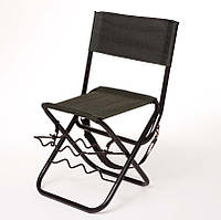 Розкладний стілець для риболовлі з пристосуванням для вудок "Хвиля" d 20 мм сірий меланж