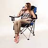 Туристичне крісло з підголівником для риболовлі та відпочинку на природі "Директор" d19 мм. Синій графіт., фото 5