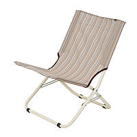 Небольшой раскладной стул шезлонг "Мини" d22 мм (текстилен беж полоса)