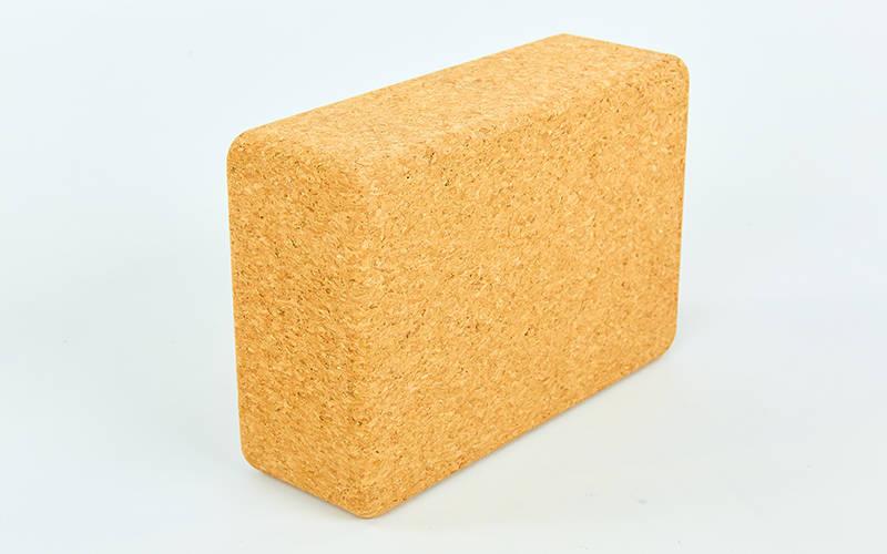 Блок для йоги Корковий (700гр, р-р 22,5х15х7см, коркове дерево)