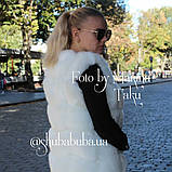 Жіноча хутряна жилетка безрукавка Еко Хутро 76 см Молочний, фото 2