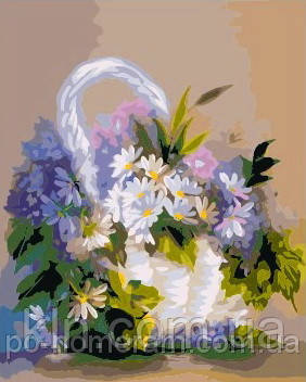 Картина за номерами Menglei MG276 Ромашки в кошику 40 х 50 см 950 квіти, фото 1