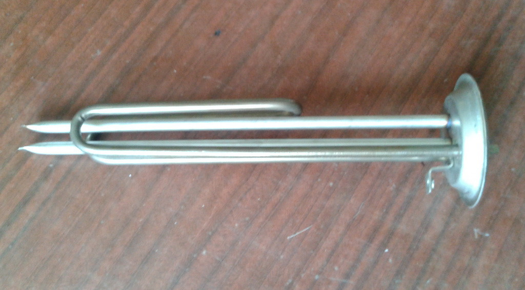 Тен для бойлера гнутий 1500Вт (фланець Ø92мм) з нержавійки з 2-ма трубками під термодатчики Україна Zipexpert, фото 1