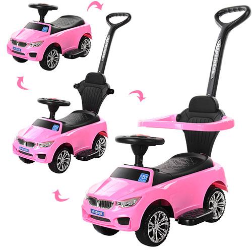 Каталка Толокар для малюків BAMBI M 3503B-8 рожевий BMW з батьківською ручкою