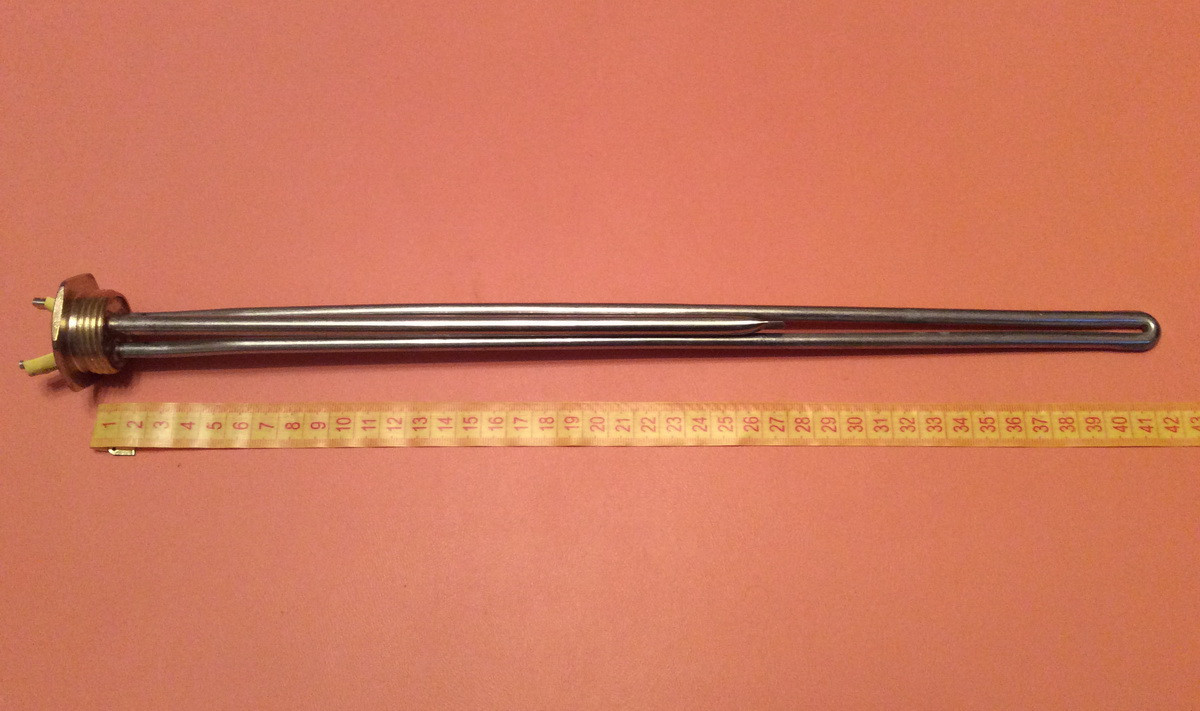 Тен для алюмінієвої батареї 1200 W (нержавейка) на латунною різьбою 1" (один дюйм) Balcik, Туреччина Zipexpert, фото 1