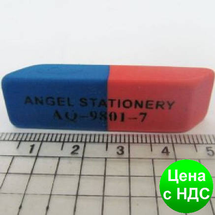 Ластик L0051 "Офіс" червоно-синій (5 див. в банку), фото 3