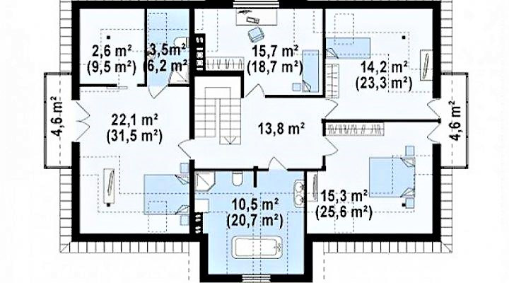 Двухэтажный дом из профилированного клееного бруса 17х12 м - фото 3 - id-p796930807