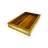 Дощечка блюдо з бортиками піднос для подачі та сервірування менажниця "Амор" Ясень 27х27 см, фото 4