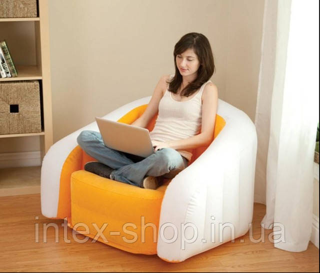 Надувне крісло Intex Cafe Club Chair 97x76x69 ІНТЕКС 68571 (Жовтогарячий)