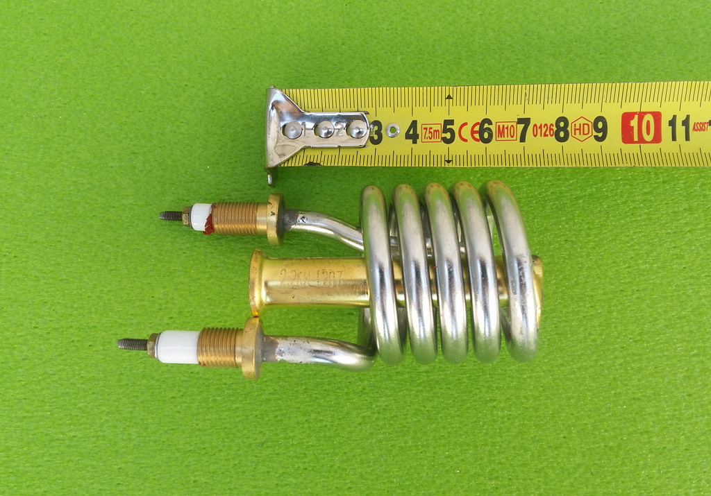 Тен-нагрівач нержавійка 2,2 kW/ 220V/ штуцер Ø10мм (спіралеподібний) для проточних змішувачів-водонагрівачів Zipexpert, фото 1