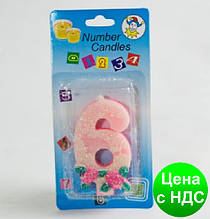 Свічки цифри (в торт) № M029 "Троянди з глітером" №6
