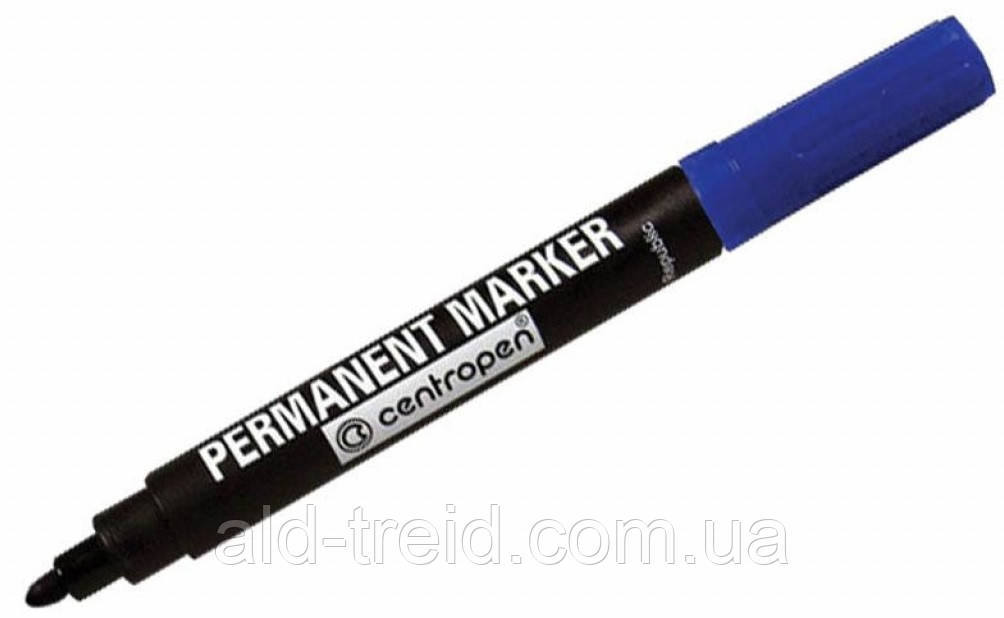 Маркер перманентний Centropen 8566; 2,5 мм синій