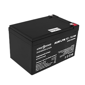 Акумулятор кислотний AGM LogicPower LPM 12 — 12 AH