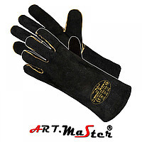 Рукавички зварника REFLEX-black (шкіряні, чорні, 35см), фото 1