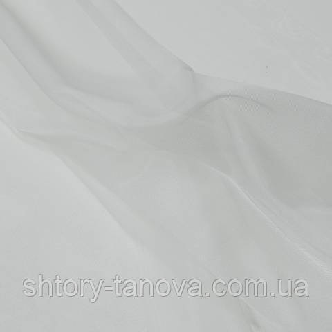 Тюль мікро-сітка з обважнювачем, однотонний, біло-молочний, фото 1