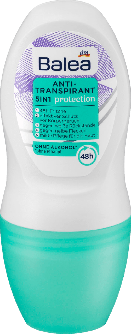 Кульковий дезодорант Balea Anti-Transpirant 5in1 Protection, 50 мл, фото 1