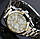 Чоловічі механічні годинники Jaragar Gold Steel. Металеві наручний годинник на браслеті, фото 4