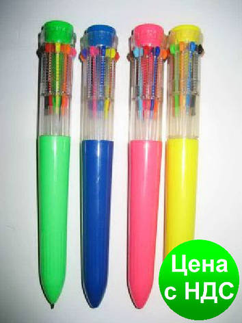 Ручка автоматична 10 кольорова Beifa "РАКЕТА" 16667, фото 2