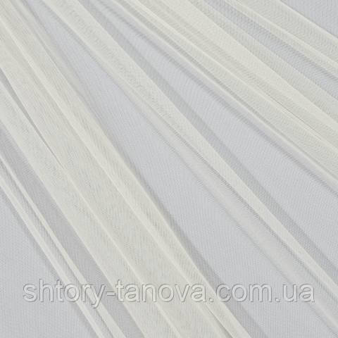 Тюль мікро-сітка, однотонний, молочно-кремовий, фото 1