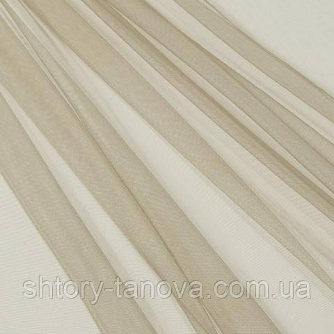 Тюль мікро-сітка, однотонний, темний беж 10 м, фото 1