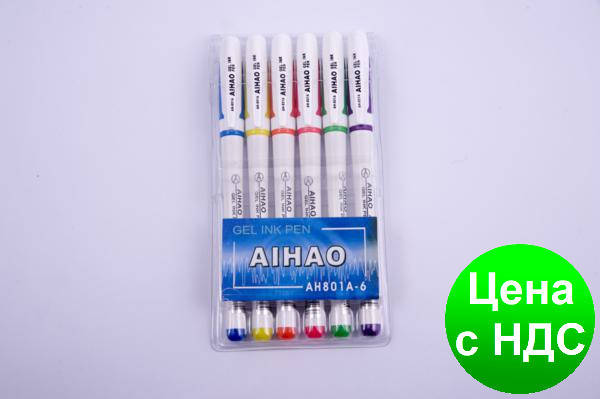 Набор гелевых ручек Aihao AH801-6 (6 цв.), фото 1