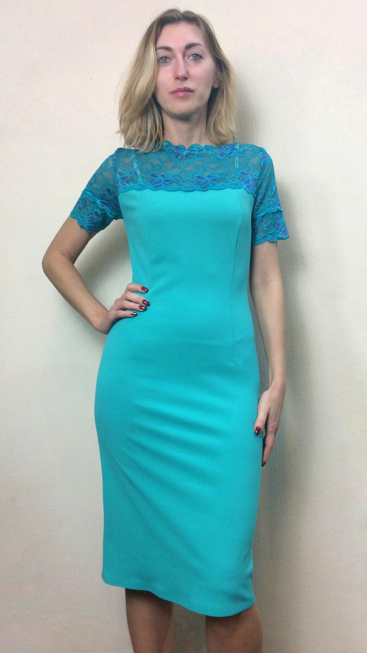 Бірюзове вбрання з мереживом П01, фото 1