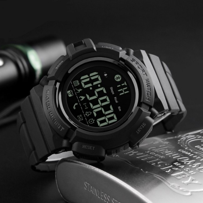 Спортивний смарт годинник Skmei 1245 Крокомір Bluetooth Чорні, фото 1