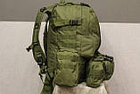 Тактичний Штурмової Військовий Рюкзак з підсумкими на 50-60 літрів Олива (1004 олива), фото 6