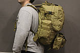 Тактичний Штурмової Військовий Рюкзак з підсумкими на 50-60 літрів Coyote (1004 пісок), фото 4