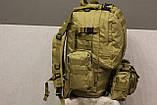 Тактичний Штурмової Військовий Рюкзак з підсумкими на 50-60 літрів Coyote (1004 пісок), фото 6