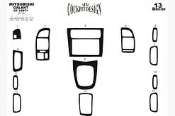 Накладки на торпеду Mitsubishi Galant 1997-2003 (декор панелі Мітсубісі Галант)