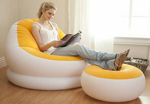 Надувне крісло Intex Cafe Chaise Chair 68572 Жовте (104x109x71 див.), фото 1