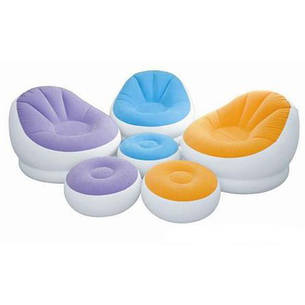 Надувне крісло Intex Cafe Chaise Chair 68572 Жовте (104x109x71 див.), фото 3