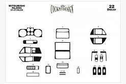 Накладки на торпеду Mitsubishi Pajero Wagon III (декор панелі Мітсубісі Паджерро)