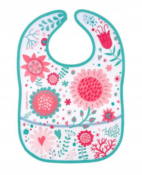 Пластиковий слинявчик м'який з кишенею Canpol babies Wild Nature рожевий 9/234