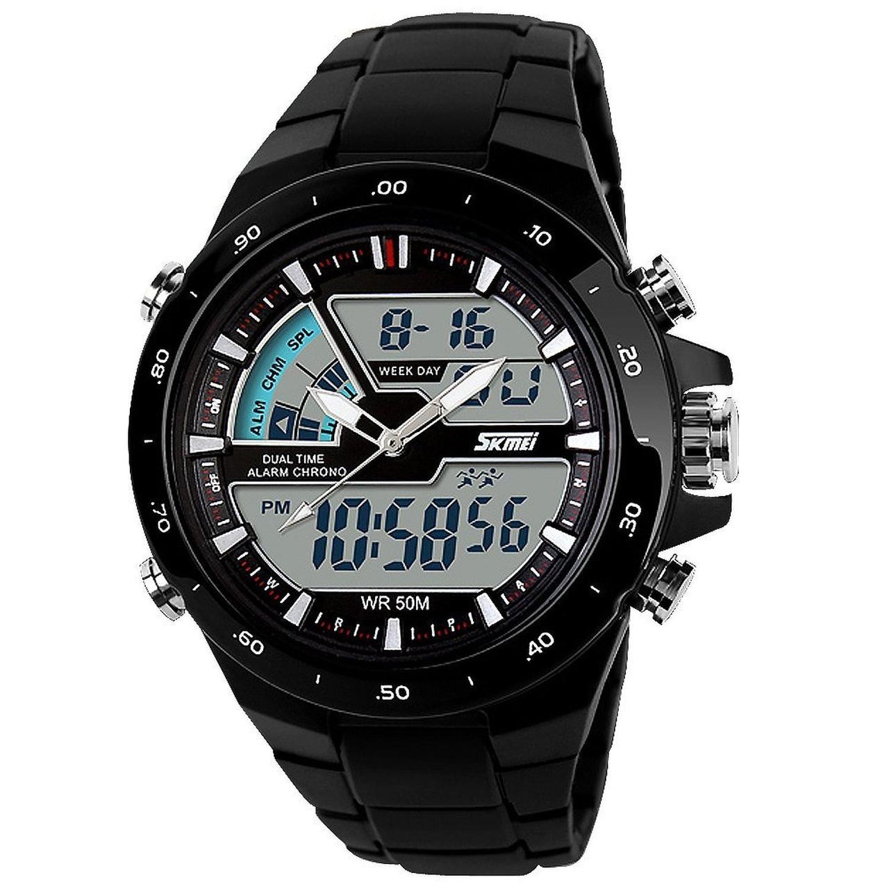 Skmei 1016 shark спортивний чоловічий  годинник чорний