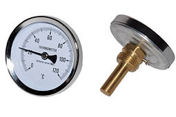 Термометр для котла SD Plus SD17440MM, D=63 мм, 0-120°C, зі штуцером L=40 мм